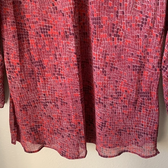 VICTORIA’S SECRET Sheer Maroon Snake Print Long Sleeve Tunic - Picture 6 of 7